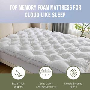 Meilleure Vente : <span class=keywords><strong>Surmatelas</strong></span> Matelassé en Mousse à Mémoire de Forme Épaisse de 5 Pouces pour Soulagement des Douleurs Dorsales, Réduction de la Pression et Soutien de Contour du Corps 2000 GSM - Product Image 2