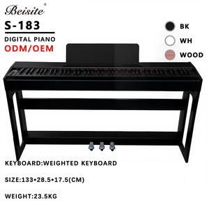 Clavier de piano électronique portable numérique Beisite S-183 à 88 touches avec action de marteau, haut-parleur intégré et fonction d'enregistrement - Product Image 1