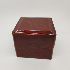 Wood <b>Ring</b> <b>Box</b> Single Hole Rectangle 5x6.5x6.5cm Jewelry Storage Display Packaging - Product Image 4