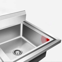 Équipement de cuisine commercial en acier inoxydable 201/304, évier de cuisine, table, épaisseur 0,6-1,2 mm, capacité 200 kg, finition lisse polie, gris