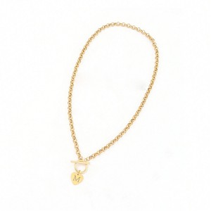 Nouveau collier avec pendentif en forme de cœur en acier inoxydable avec fermoir à bascule OT, 26 lettres de A à Z - Product Image 2