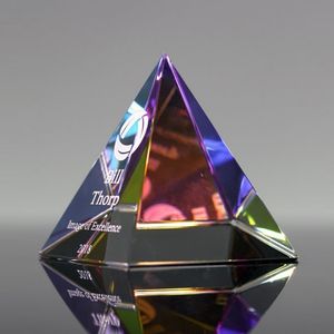 รางวัลของขวัญของที่ระลึกการแข่งขันทางธุรกิจถ้วยรางวัลพีระมิดคริสตัลสีสันสดใสสั่งทำได้ตามต้องการ - Product Image 2