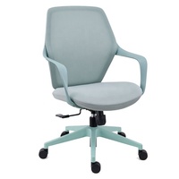 Chaise pivotante et inclinable avec cadre vert et tissu en maille 3D, chaise confortable à dossier moyen pour l'ordinateur, la formation et les réunions, avec mécanisme de verrouillage