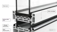 Fenêtres en PVC de style européen minimaliste sur mesure, double vitrage, verre trempé, fenêtres à battants pliants verticaux pour cuisine et villa
