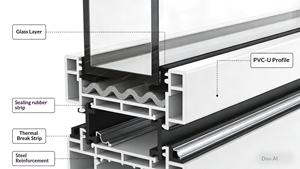 Fenêtres en PVC de style européen minimaliste sur mesure, double vitrage, verre trempé, fenêtres à battants pliants verticaux pour cuisine et villa - Product Image 5