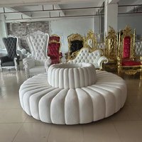 Canapé circulaire moderne en velours blanc pour événements de mariage, banquets et réceptions – Canapé modulable rond pour fêtes
