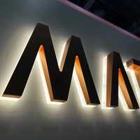Enseignes lumineuses LED en métal brossé personnalisées OEM DakeSign, étanches IP65, pour publicité commerciale