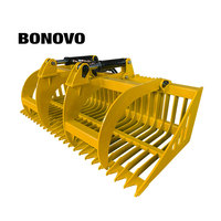 BONOVO 60 pouces de large Râteau à racines Rock Grappin Attachement pour Skid Steer