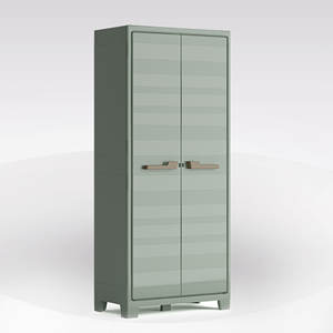 Mensola/Porta Spazzole da Esterno PLANET in Resina, 80x44x182 cm, Grigio/Verde - Product Image 1