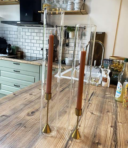 <span class=keywords><strong>Vase</strong></span> cylindrique en verre ajouré à rayures pour bougie, centre de table <span class=keywords><strong>ouvert</strong></span>, décoration de mariage - Product Image 6