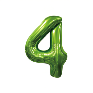 Globo de Número Verde Metálico de 100 cm para Fiestas, Decoración de Cumpleaños para Niños - Product Image 1