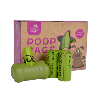 Bolsas para excremento de perro ecológicas con certificación GRS, fábrica OEM, bolsas compostables para desechos de mascotas, tamaño personalizado para perros, bolsas portátiles de plástico para desechos de mascotas - Product Image 1