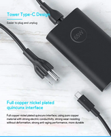 Adaptateur secteur USB-C 65W avec protection OTP et matériau ignifuge pour ordinateurs portables XPS 12/Latitude 14 5480
