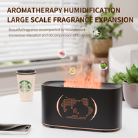 Diffuseur d'arômes à flamme volcanique, humidificateur ultrasonique à brume froide 160 ml, diffuseur d'huiles essentielles avec lumière LED de nuit à 7 couleurs