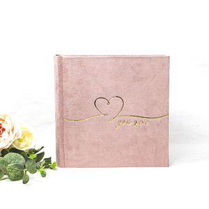 Album photo de haute qualité, texture suède premium, design doré, 4x6, 200 photos, album photo familial, mariage, bébé - Product Image 1