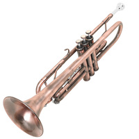Antique Copper Finish BB Cornet Beginner-Friendly Yellow Brass Vintage Trumpet for Performance Practice