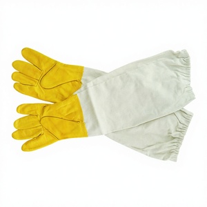 Dual Layer Sheepskin Cotton Elastic <b>Cuff</b> Impact-Resistant Long <b>Arm</b> Protection Latex-free Menger Bee Beekeeper Gloves for Bee - Product Image 1