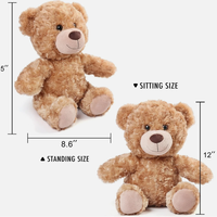 Ventes chaudes : ours en peluche brun personnalisé, souvenirs en peluche douce, cadeaux