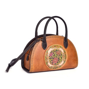 Chinese Stijl <span class=keywords><strong>Vintage</strong></span> Top Laag Koeienhuid Vrouwen Tas Knoedel Tas Uniek Handwerk Craft Craft Retro Handtas - Product Image 5