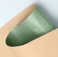 Sac d'emballage en tissu tissé PP laminé, simple face, en papier kraft vierge, imperméable, avec film vert, vente en gros