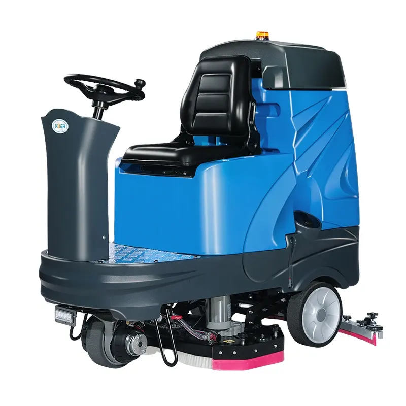 KUER KR-XJ160S Battery Powered Auto Electric Ride-on Floor Scrubber Farm Cleaning Equipment Driving Floor Scrubber