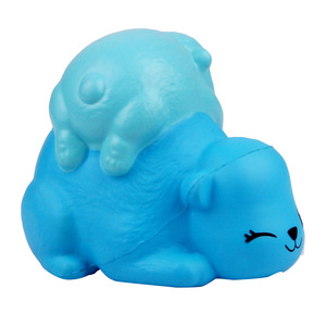ตุ๊กตาหมีการ์ตูนสีฟ้าแม่และลูก ของเล่นคลายเครียด ทำจากโฟม EVA ขนาด 11 ซม.-30 ซม. สำหรับเด็กอายุ 2 ถึง 4 ปี ใช้ได้ทั้งเด็กชายและเด็กหญิง - Product Image 3