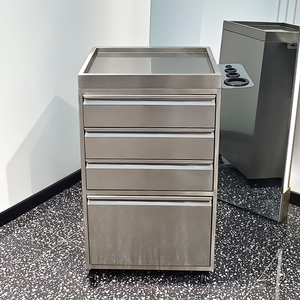 Armoire à outils de salon de coiffure en acier inoxydable, armoire de barbier pour le rangement et l'organisation - Product Image 5