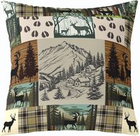 Housse de coussin en forme d'ours, douce et rustique, housse de coussin en forme de cerf, décoration de cabane, housse de coussin en forme de loup, décoration de ferme, élan, intérieur et extérieur