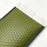Sacs d'expédition en mousse de polyuréthane vert olive mat, personnalisables avec logo imprimé, rembourrés, recyclables, résistants aux chocs, enveloppes à bulles pour