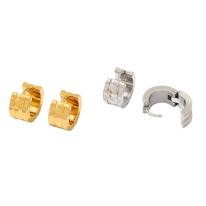 Orecchini a Cerchio Sottili in Acciaio Inossidabile Oro Argento 6mm Set da 12 Pezzi - Product Image 2