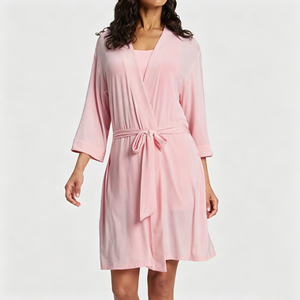 Set di 3 Pezzi in Bambù per <span class=keywords><strong>Donna</strong></span>, <span class=keywords><strong>Kimono</strong></span> e Pigiama, Abbigliamento da Casa per Signore, Indumenti da Notte Delicati sulla Pelle - Product Image 6