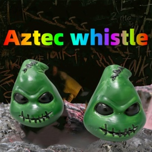 Mới độc đáo màu xanh lá cây la hét tiếng còi 125dB + đáng sợ ma như Aztec cái chết tiếng còi kỳ nghỉ bên trang trí Aztec còi - Product Image 5