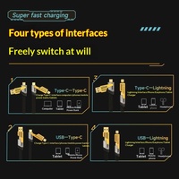 Kabel Pengisian Cepat All-in-One PD 65W dengan Dua Port Tipe-C untuk iPhone 15 dan Perangkat Lain, Transfer Data, Kotak Hadiah