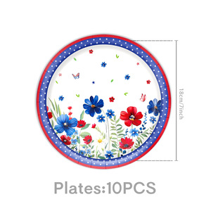 Platos y Servilletas para Postre con Temática Patriótica Americana para la Cena del Día de la Independencia y las Elecciones, Decoraciones Patrióticas y para el 4 de Julio - Product Image 3