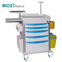 Chariot médical moderne MEDIGE MGE-T18A3, nouveau modèle, grande capacité, chariot de secours, chariot à médicaments, garantie 5 ans, certifié CE