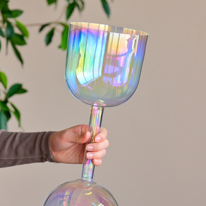 SUCCESS 6 7インチクリアクリスタルシンギングチャリス ダブルハンドル ロングサウンドヒーリングセラピー レイキリカバリー瞑想DIY - Product Image 2