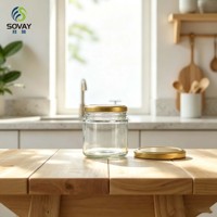 Pot en verre personnalisé de 250 ml à large ouverture, transparent et vide, pour confiture, chutney, ou pâte de fruits, commande en gros pour marques