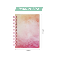 Organiseur à anneaux spirale A5 B5 A4 avec couverture en PVC, options multicolores, pages lignées vertes, 50 feuilles