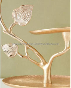 Customized Color <b>Tree</b> Shaped 2 Tier Cake Stand With Golden Finishing Home Decor <b>Tabletop</b> Accessories - Product Image 3