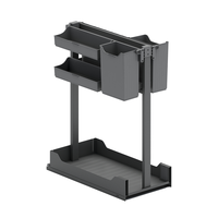 ARTSTEEL Panier à épices coulissant moderne en aluminium écologique à 2 niveaux, organisateur de condiments pour armoire de cuisine