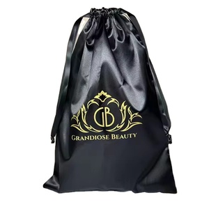 Sacs à poussière en satin de soie gaufré recyclables et imprimés sur mesure pour sacs à main en tissu, sacs cadeaux de luxe avec cordon de serrage et logo personnalisé pour la maison - Product Image 1