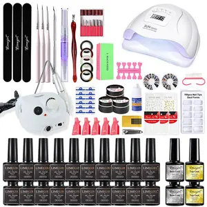 Kit de esmalte de uñas de Gel de 30 colores con luz UV, secador de uñas de 120W, juego de esmalte de uñas de Gel curativo, herramientas de decoración artística, Kit de inicio