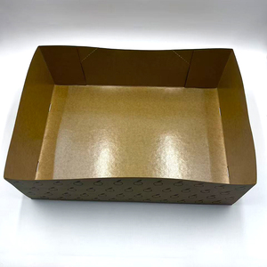 Bandeja de Papel Kraft Impresa Personalizada, Apilable, Laminada, Resistente a la Grasa, de Grado Alimenticio, para Servir Panadería, Comida Rápida y Pastelería - Product Image 1