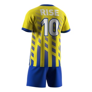 ชุดเสื้อฟุตบอลและกางเกงขาสั้นผู้ชาย โพลีเอสเตอร์ ระบายอากาศได้ดี จากโรงงานโดยตรง พร้อมปักโลโก้และหมายเลขส่วนตัว - Product Image 2