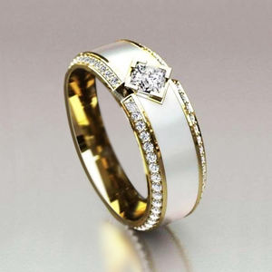 CAOSHI Romantischer Vorschlag/Verlobung ringe Gold Paar Ring Eheringe Versprechen Paar Ringe für Männer Frauen - Product Image 4