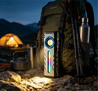 Lampe de travail LED COB portable 2700LM avec lumière latérale UV RGB, lampe torche étanche pour réparation automobile, camping, exploration