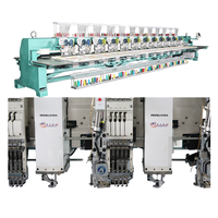 Machine à broder plate informatisée multi-têtes, équipement de broderie multi-aiguilles industriel pour la production de vêtements en série