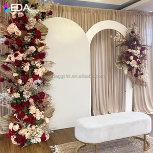 LEDA Factory Price Wholesale Hollow Arch <b>Backdrop</b> <b>Stand</b> White Acrylic Arch <b>Backdrop</b> <b>Stand</b> Set White - Product Image 4