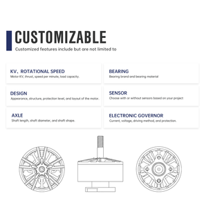 150KV 6218 고출력 영구자석 브러시리스 모터 (농업용 드론, 전기 자전거 및 스마트 홈용) - Product Image 5
