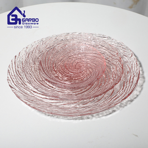 จานผลไม้แก้วเกลี<span class=keywords><strong>ย</strong></span>วสีชมพูขนาด8.1นิ้วเครื่องแก้วทำมือที่ไม่เหมือนใคร - Product Image 2